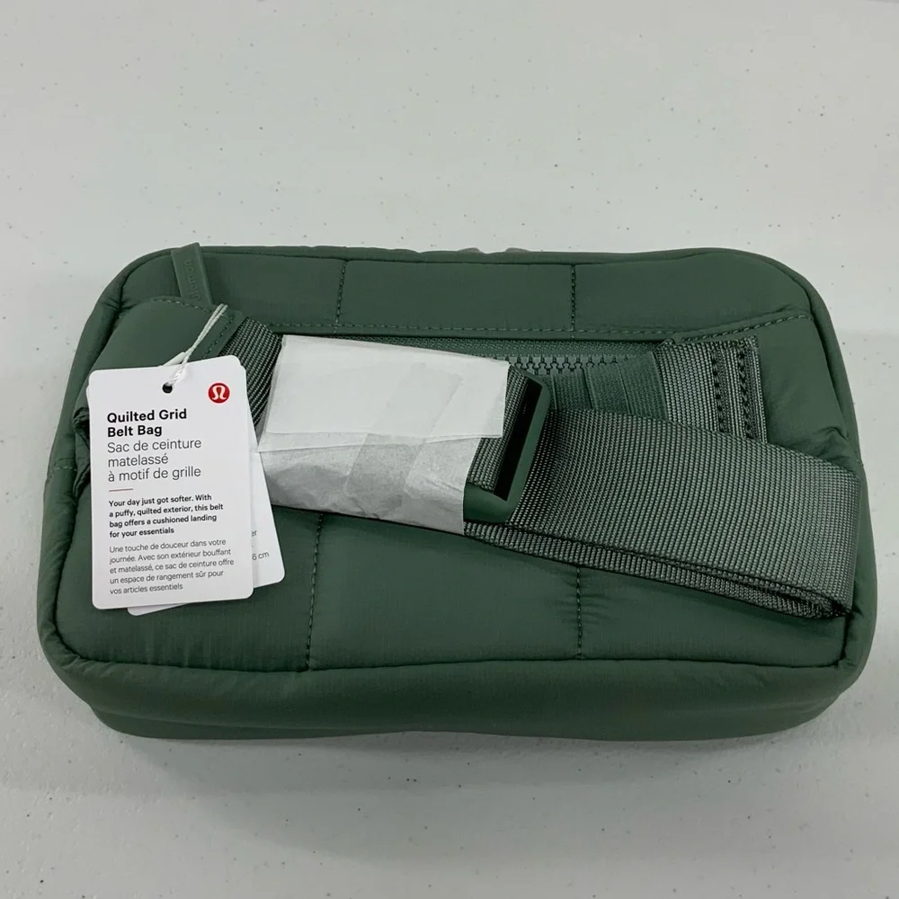 Lululemon Quilted Grid Belt Bag 1.5L Green - Picture 2 of 4